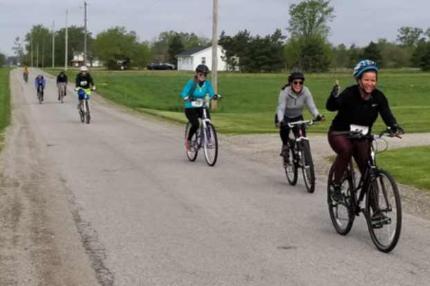 Bikers from the Maumee Tri Adventure Race pausing for a picture